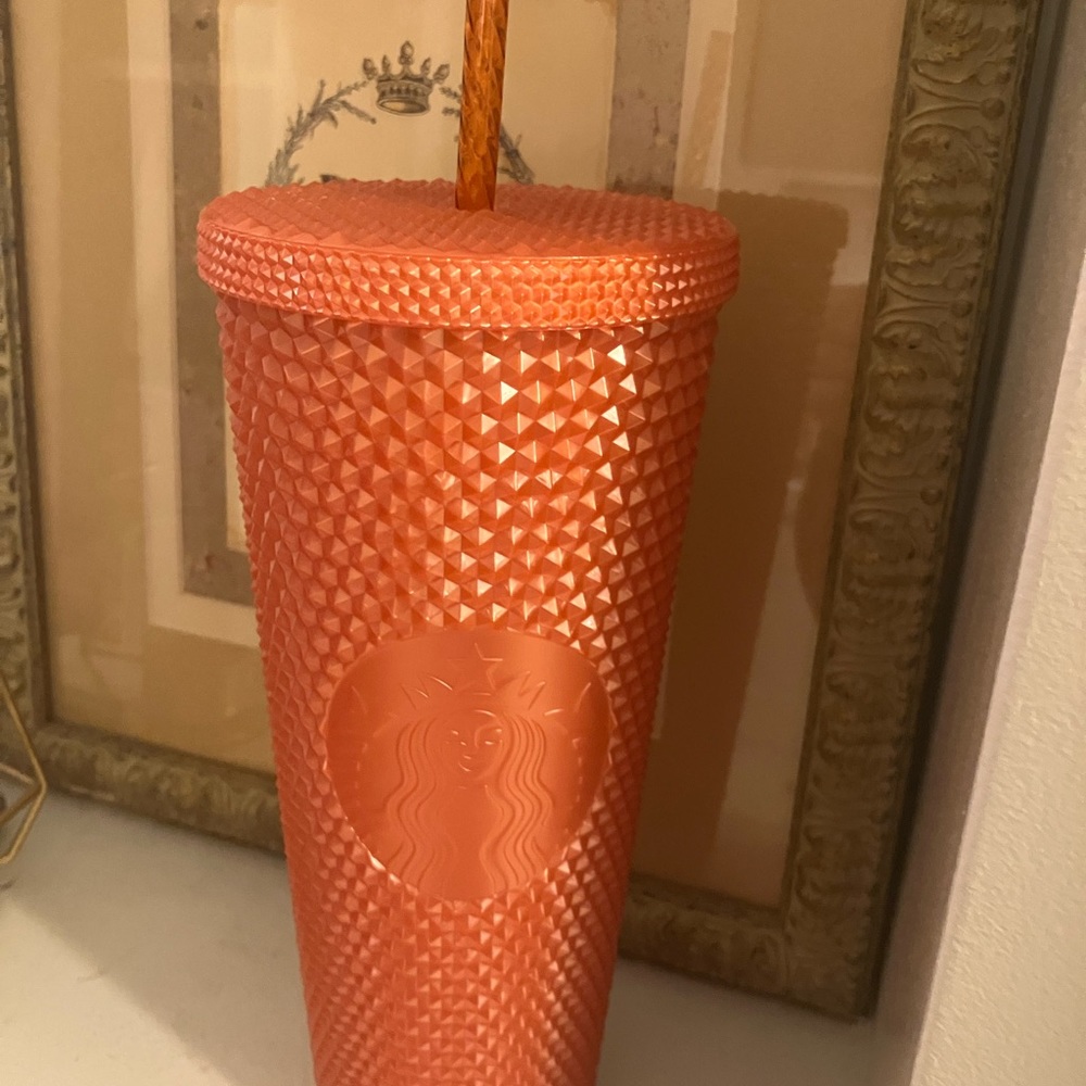 Starbucks Textured Studded Tumbler in Coral Orange